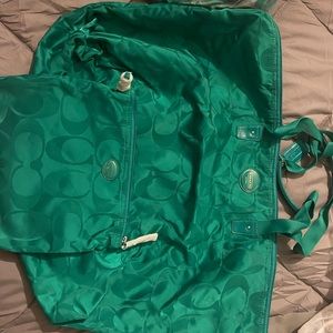 Large Coach tote with snap in pouch